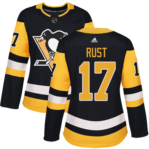 Adidas Pittsburgh Penguins #17 Bryan Rust Black Home Authentic Women Stitched NHL Jersey->women nhl jersey->Women Jersey